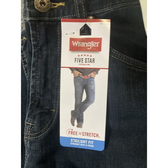 Wrangler Straight Fit Jeans Men's Size 29x30Premium Quality Blue Jeans Dark - Picture 9 of 10